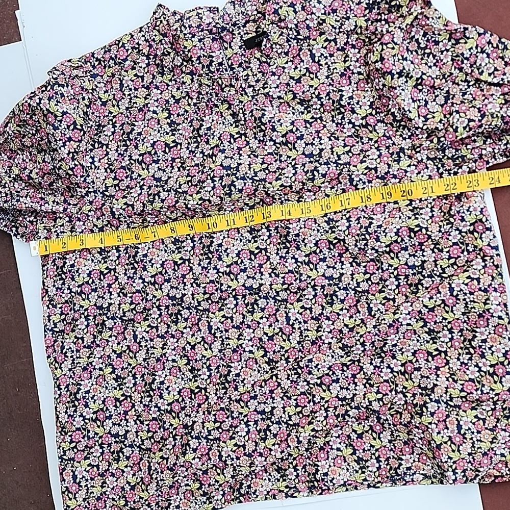 NWT J. Crew Smocked Puff-Sleeve Poplin Cotton Top In Meadow Floral XL - Picture 14 of 16